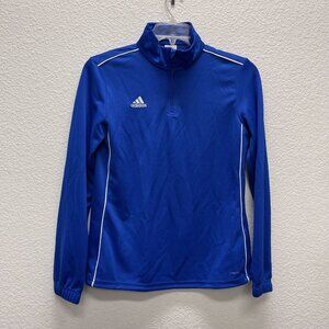 Adidas Womens S Pullover Blue Climalite 1/4 Zip long sleeve Top Shirt Running